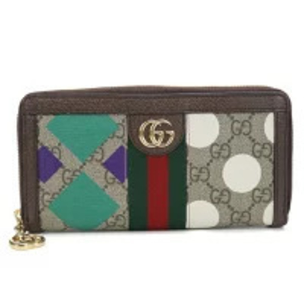 Gucci Long Wallet Round Zipper Ophidia Zip Beige Cream